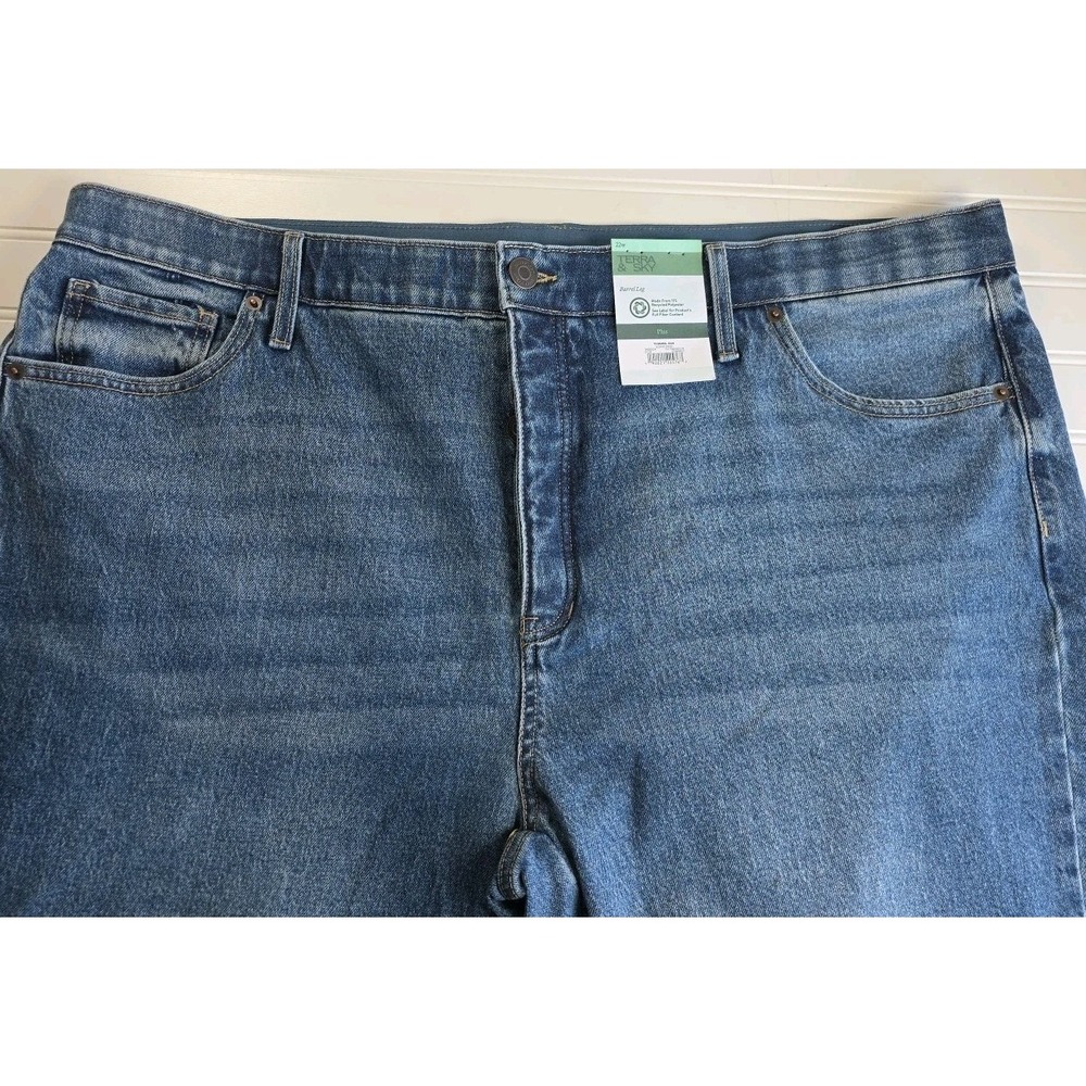 Womens Terra Sky Jeans Sz 22 W Waistband Stretch Denim Barrel Leg NWT